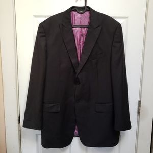 Sean John Black Pinstripe Wool Blend Blazer Suit Jacket